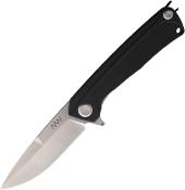 ANVZ100008 Couteau Acta Non Verba Z100 Flipper Lame Drop Point Acier N690 Manche G10 Noir Liner Lock - Livraison Gratuite