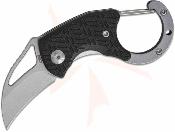 J1964BK CJRB Anansi Black | Couteau Pliant Carabiner | Lame Acier AR-RPM9 Hawkbill | Manche G10 - Mousqueton
