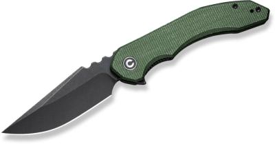 CIVC230503 Couteau CIVIVI Bluetick Green Micarta Lame Acier 14C28N Blk IKBS - Livraison Gratuite