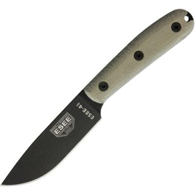 Couteau ESEE Model 4 Modified Handle Carbone 1095 Manche Micarta Etui Kydex Made USA ES4HMK - Livraison Gratuite