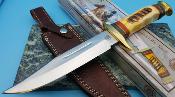 FCW600YB Couteau Frost Cutlery Running Bear Bowie Lame Acier Inox Etui Cuir - Livraison Gratuite