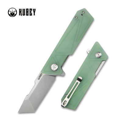 KUB104E Couteau Kubey Avenger Jade G10 Lame Tanto Acier D2 IKBS - Livraison Gratuite