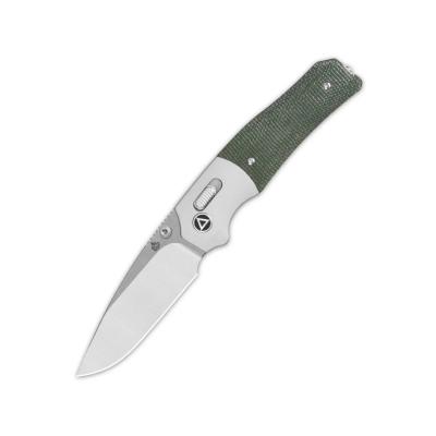 QS157B1 Couteau QSP Vault Green Micarta Lame Acier 14C28N IKBS Crossbar Lock - Livraison Gratuite