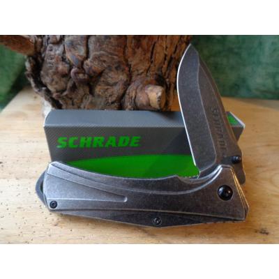 Couteau EDC Schrade Stonewash Acier 9Cr18MoV SCH506 - Livraison Gratuite