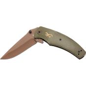 BR0466 Couteau Browning Trailside Bronze Lame Acier D2 Manche Micarta - Livraison Gratuite