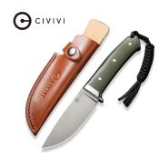 CIVC230442 Couteau CIVIVI Cloud Peak Green Lame Acier Nitro-V Satin Etui Cuir - Livraison Gratuite