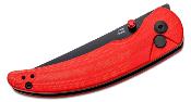 KIV3601C1 Couteau Kizer Chili Pepper Red Lame Acier 154CM Black Trailing Point Button Lock Clip - Livraison Gratuite