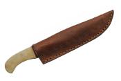 PA8028 Poignard Rite Edge Venison Hunter Manche OS/Bois de Cerf lame Acier Inox Etui Cuir - Livraison Gratuite