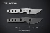 PFKE13GAW Petrified Fish Bison Gray Lame Acier 14C28N Etui Tek-Lok Kydex - Livraison Gratuite