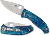 SC122TIBLD2P Couteau Pliant Spyderco Tenacious Titane Bleu Lame Acier D2 Satin - Livraison Gratuite