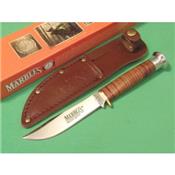 Couteau de Chasse Marbles Rndonnée Lame Acier Carbone Manche & Etui Cuir MR302 - Free Shipping