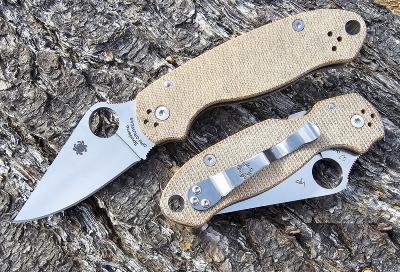 SC223MPCW Couteau Spyderco Para 3 Brown Micarta Lame en Acier CPM-CruWear Compression Lock Made USA - Livraison Gratuite