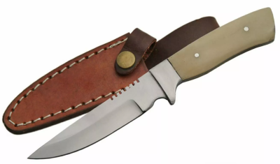 PA3369 LOT DE 3 Couteau de Chasse Rite Edge Skinner Bone Lame Acier Inox Etui Cuir - Livraison Gratuite