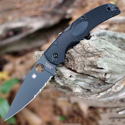 SC244PSBBK Couteau Spyderco Native Chief Lightweight Lame Acier CTS-BD1N Combo Black Made USA - Livraison Gratuite