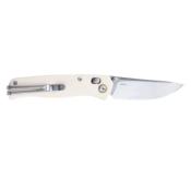 SRM255LGT Couteau Pliant SRM Knives 255L-GT Ambi-Lock Lame 10Cr15CoMoV Manche G10 Blanc - Livraison Gratuite