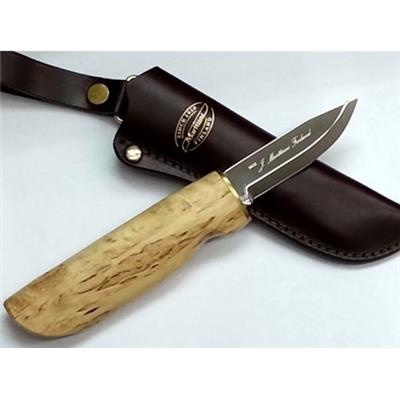 Couteau Marttiini New Handy Lame Carbone Manche Bois Etui Cuir Made In Finland MN511017 - Free SHipping