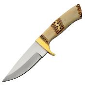 PA203495 Couteau de Chasse Rite Edge Aegean Hunter Manche Os Lame Acier Inox Etui CUir - Livraison Gratuite