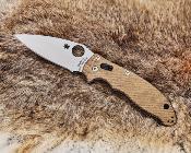 SC101MPCW2 Couteau Spyderco Manix 2 Brown Lame Acier CPM CRU-WEAR Ball Bearing Lock - Livraison Gratuite