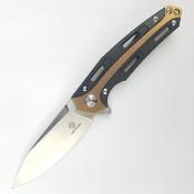 TF33343 Couteau Defcon JK Cutter Gold Titanium/Carbon Lame Acier D2 - Livraison Gratuite 