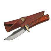 Bushcraft Couteau Fabrication Artisanale Avec Une Lime Manche Bois Etui Cuir SM0023 - Free Shipping