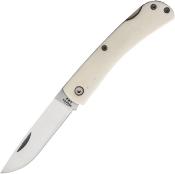 BCWSB37L Couteau Bear & Son Small Farmhand White Smooth Bone Lame Acier Carbone USA - Livraison Gratuite