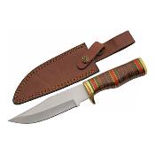 PA203469 Poignard Couteau De Chasse Rite Edge HUNTER Lame Acier Inox Manche & Etui Cuir - Livraison Gratuite