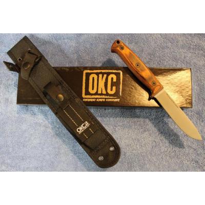 Couteau Ontario Bushcraft Field Knife Lame Acier 5160 Manche Bois Etui Nylon Made USA ON8696 - Free Shipping