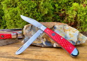 CC0002JRD Canif ABKT Cattlemans Cutlery Trapper Red 2 Lames Acier 3Cr13  - Livraison Gratuite