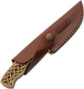 DM1388 Couteau Damas Celtic Band Hunter Lame 256 Couches Etui Cuir - Livraison Gratuite