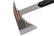 CN211572 Hache Old Glory Tomahawk Lame Acier Inoxydable Flag Etui Nylon - Livraison Gratuite