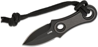 J1940BCF Couteau CJRB Knap FCarbone Lame Acier AR-RPM9 Black Etui Cuir - Livraison Gratuite