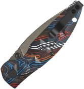 QS158A2 Couteau QSP Turtle Punk Multicolore Lame Tanto 14C28N IKBS - Livraison Gratuite