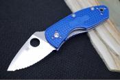 SC148SBL Couteau Spyderco Ambitious Lightweight Blue Lame Serrated Acier S35VN - Livraison Gratuite