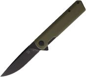 SPL240506OD Couteau Se7en Plus Hera OD Green Lame Drop Point Acier D2 - Livraison Gratuite