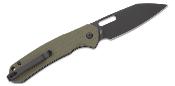 J1925ABGN Couteau CJRB Pyrite Wharncliffe Od Green Lame Acier AR-RPM9 Button Lock IKBS - Livraison Gratuite