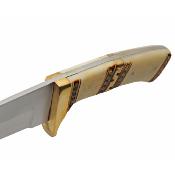 PA203495 Couteau de Chasse Rite Edge Aegean Hunter Manche Os Lame Acier Inox Etui CUir - Livraison Gratuite