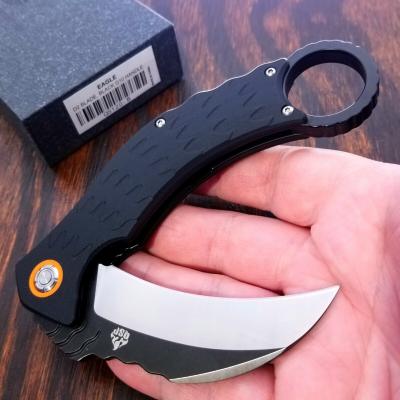 QS120B Couteau QSP Eagle Karambit Black Lame Acier D2 IKBS - Livraison Gratuite