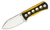 QS141A1 Couteau de Cou QSP Canary Black/Yellow Lame Acier 14C28N Etui Kydex - Livraison Gratuite