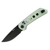 REA135 Couteau Reate PL-XT Jade Lame Acier Nitro-V Black Button Lock - Livraison Gratuite