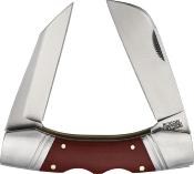 RR2583 Couteau Rough Ryder Lockhorn Red Lame Sheepsfoot & Wharncliffe Acier 440C  - Livraison Gratuite