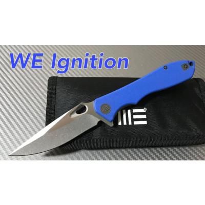 Couteau We Knife Co Ltd Ignition Blue Lame Acier VG-10 Manche G-10 Framelock WE715D - Free Shipping