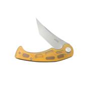 KUB175C Couteau Kubey Scimitar Yellow Ultem Lame Tanto Beadblast Acier 14C28N IKBS - Livraison Gratuite