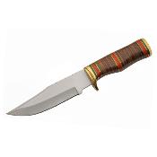 PA203469 Poignard Couteau De Chasse Rite Edge HUNTER Lame Acier Inox Manche & Etui Cuir - Livraison Gratuite