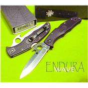 SPYDERCO Gray FRN ENDURA 4 Plain WAVE - SC10PGYW - Couteau Spyderco - Free Shipping