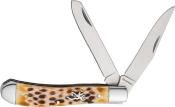 BR0551B Couteau Browning Trapper Natural Jigged Bone 2 Lames Acier Inoxydable - Livraison Gratuite