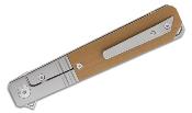 KARB113 Couteau Karbon Flatline Tan G10/Titane Lame Acier 154CM IKBS Framelock Clip - Livraison Gratuite