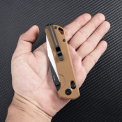 SRM168LGW Couteau SRM Knives 168L-GW Tan Lame Acier D2 IKBS Ambi Lock IKBS - Livraison Gratuite