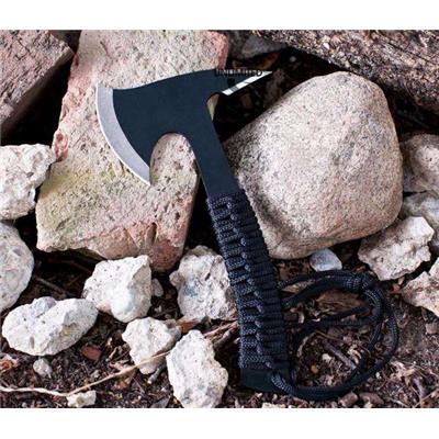 Hache Tomahawk Throwing Axe Lancer Tactical Rando Acier 440 Manche Corde MT629 - Free Shipping