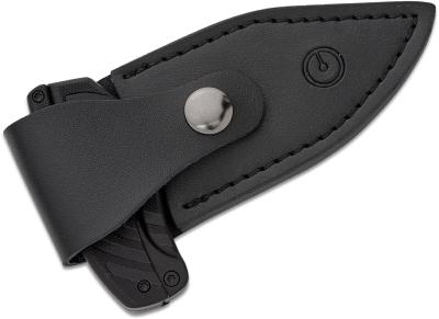 CIVC210361 Couteau CIVIVI Typhoeus Black Push Dagger Lame Acier 14C28N Black Etui Cuir - Livraison Gratuite