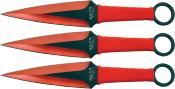 CN211537RD Lot de 6 Couteaux de Lancer Kunai Thrower Set Red Lame Acier Inox Etui Nylon - Livraison Gratuite